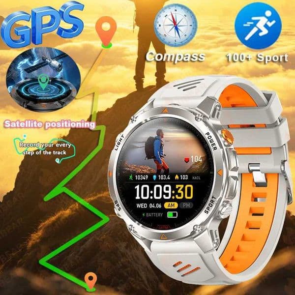 TRex 3 Builtin Dualband GPS Smart Watch Men Smartwatch Compass Altimeter Barometric 5ATM IP69K Waterproof AMOLED HD WatchesXJ250903