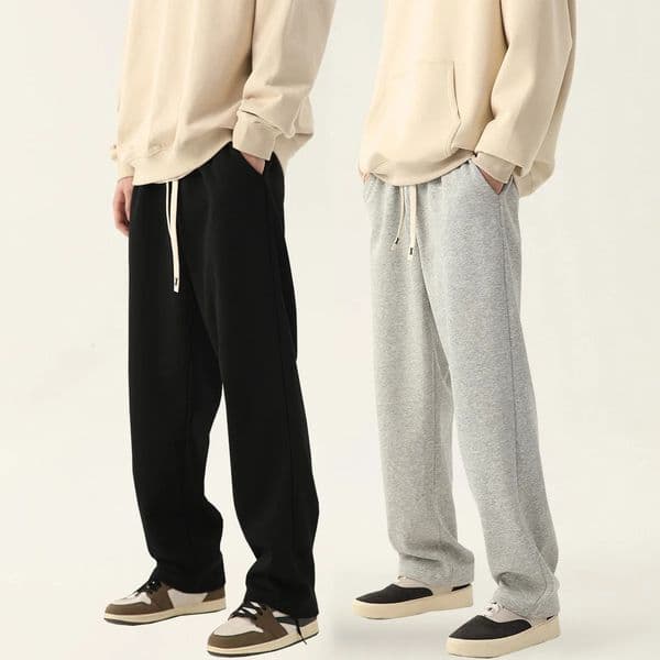 2piece mens solid color straight leg pants suitable for casual sports pants such as running fitness and outdoor activities 250902BJ