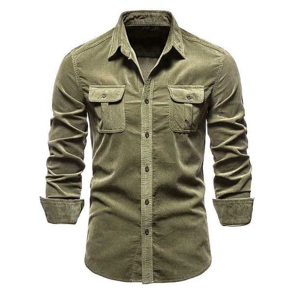 Mens New Corduroy Shirt Cotton Business Casual LongSleeved Coat X250903