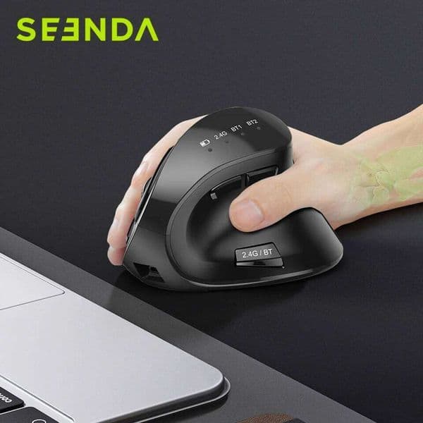 Seenda Vertical Wireless Bluetooth Mouse for Tablet Laptop PC iPad Rechargeable G USB Ergonomic gaming Mice