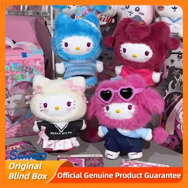 Sanrio New Genuine Hellokitty Pop Star Series Blind Box Trendy Toys Kawai Vinyl Plush Bag Pendant Collect Dolls Mystery Box Gift H251125
