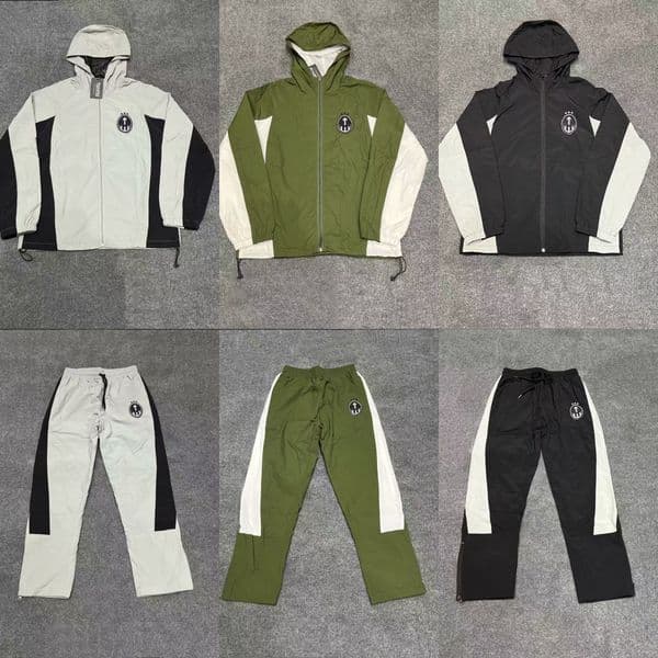 Designer Tracksuits High Street Embroidery Men's Hooded Coat Patchwork Drawstring High Street Unisex Straight-Legged Set