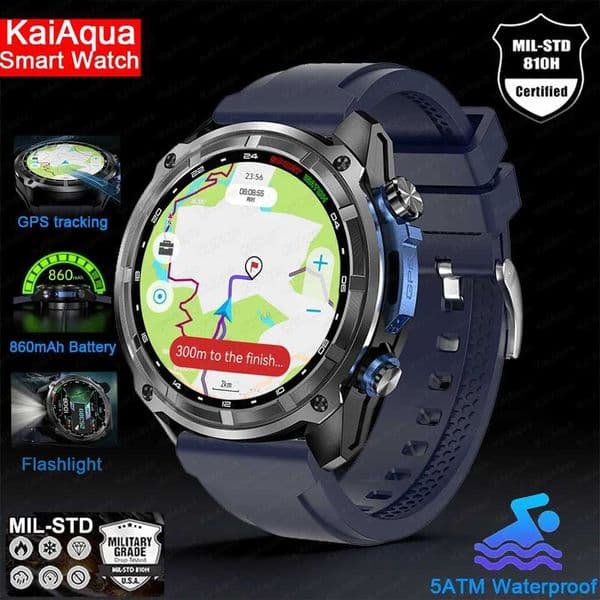NEW 2025 GPS Smart Watch with Offline Maps 4GB Memory Video Player Military Sports Smartwatch Men 30m Swimming Waterproof AMOLEDXJ250903