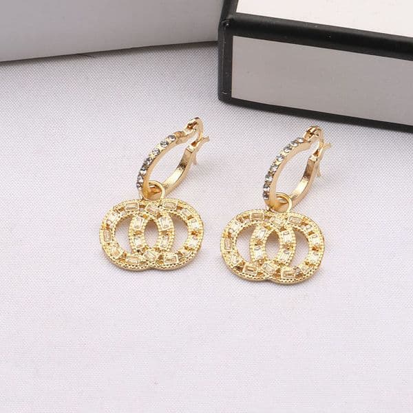 Fashion Popular Dangle Chandelier Earrings Women Diamond Flower Pendant Designer Earrings Jewelry Woman Accessories