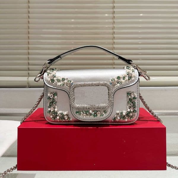 Light Luxury Bag Diamond Studded Crossbody Rhinestone Single Shoulder Bag Chain Handbag Party Clutch Small Square Bag 250904