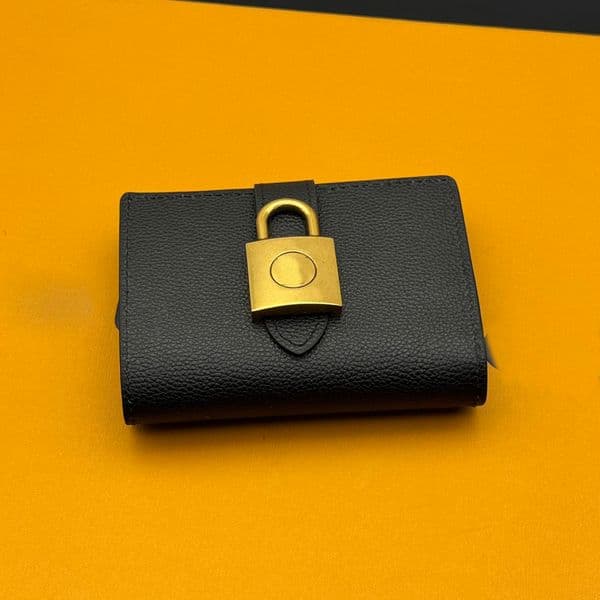 M12408 Portefeuille Lowy Compact Short Wallets 45218 Women S Designers Bags Totes Handbag Zip Wallet Purse Card Holder Pouch Travel Messenger Bag With Gift Box 11Cm
