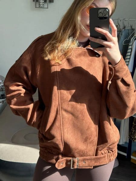 Vintage Lapel Solid Zipper Short Jacket Fashion Women Casual Suede Cropped Long Sleeve Coat Woman Outerwears 250904BANJIA