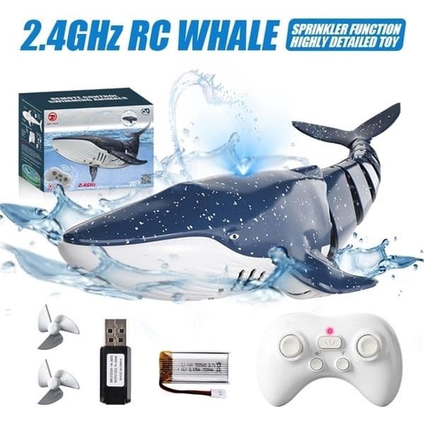 Smart RC Shark Spray Water Electric Whale Kids Toy Remote Control Animal Bath Tub Pool lakes Electric Kids Toys gift 250903CJBJ