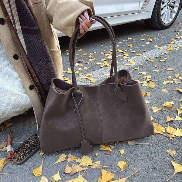 Faux Suede Shoulder Trendy Hobo Handbag Underarm Fashion Top Handle Bag For Women Work Shopping Travel