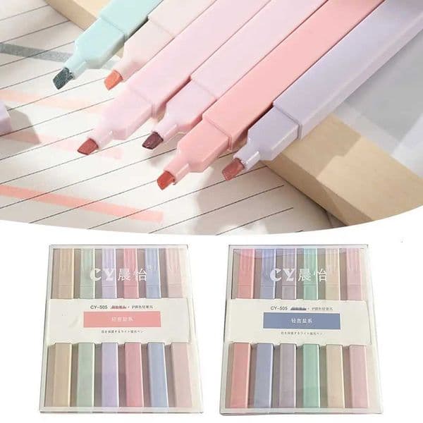 6Pcs Mild Colous Fluorescent Pen Soft Tip Pastel Highlighters Pens Marker Pen School Office Supplies X250904