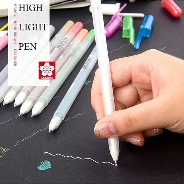 SAKURA High light Pen DIY Creative Painting Watercolor Comic Handpainted Highlight Marker Pens For Painting Art Supplies XPGB X250904