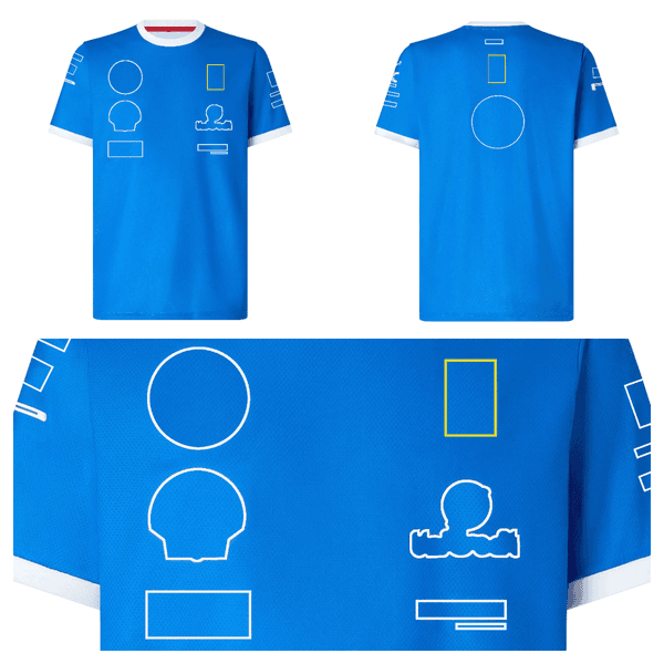 2025 Team Special Edition Blue T-shirt F1 Series Official Same Clothing 2025 Monza Grand Prix Team Clothing Formula One Short-sleeved Driver Clothing Plus Size