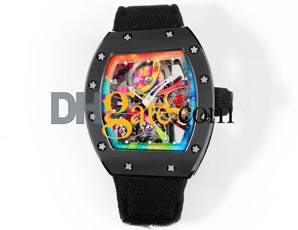 R Luxury designer watch AAAAA Business Watch Men's Watches Designer Watch SUPERCLONE Montres M68-01 Carbon fiber lightweight hollow watch Coloured drawing SMNN