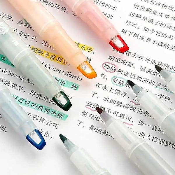 5ColorsSet Window Tip Highlighter Pen Highlighters Marker Double Headed Highlighter Pen Set School Stationery Supplies X250904