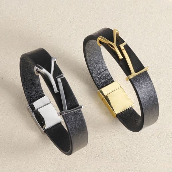 Designer Luxurious Rope Bracelet Leather-metal Wristbands Gift Box Set High-quality Genuine Leather Handcrafted