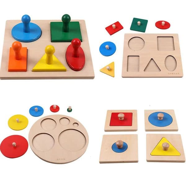 Montessori Puzzle Toys Wooden Geometric Shapes Sorting Math Colorful Preschool Learning Educational Game Baby Toddler Toys 250903BJ