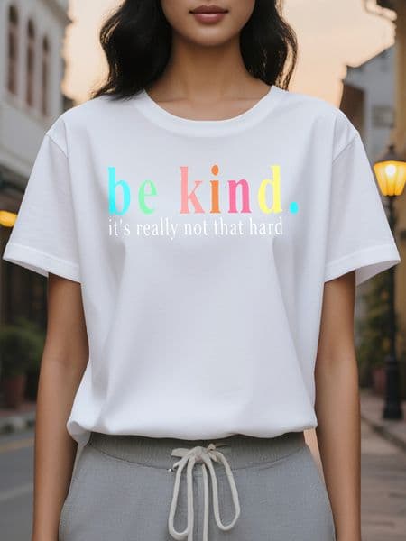Large XL Casual Short Sleeve Letter Print T-Shirt Crew Neck Top for Spring Summer Women's Clothing Plus Size 90819