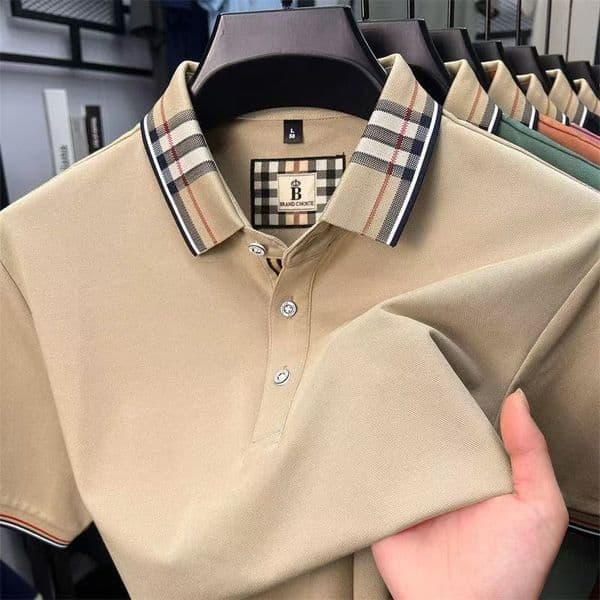 mens polos summer casual solid color polo shirt slim fit lapel short sleeve top versatile collar for a slimmer silhouette size s4xl