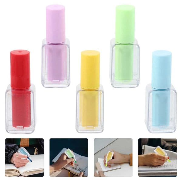 5 Pcs Cartoon Highlighter Writing Highlighters Supply Bright Color Pen Pens Plastic Materials Girl X250904