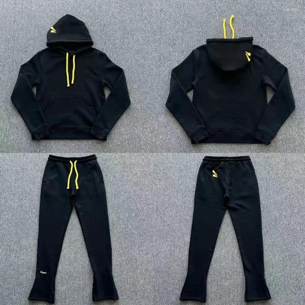Men's Tracksuits SY-158 Jogging Streetwear Hoodies Trousers Set Tracksuit Men Clothing Cotton Sweatshirts Tops Pants Mens Clothes Black