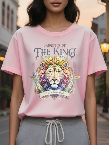 Vibrant Lion Print Crew Neck Short Sleeve T-shirt Soft Micro Elastic Cotton Fabric Casual Relaxed Fit Perfect for