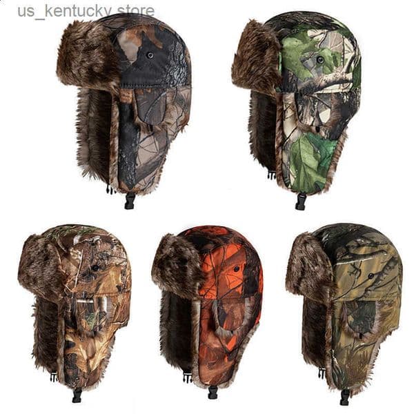 Couflage Bomber Hats Trapper Trooper Ear Protection Russian Ushanka Hat winter warmer Skiing caps Earflap Lei Feng Hat 241227 S250904