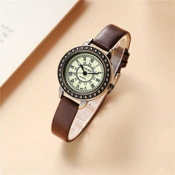Vintage wen leather watch slim PU leather Ran sc quartz watch X250904