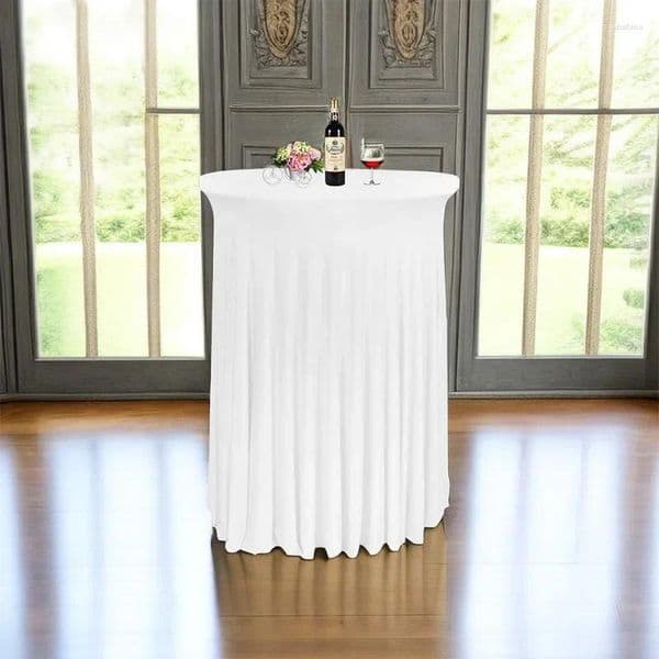 Table Cloth Spandex White Cocktail Bar Tablecloth Minimally Designed Circular Sun Skirt Cover Banquet El Party Event Decoration