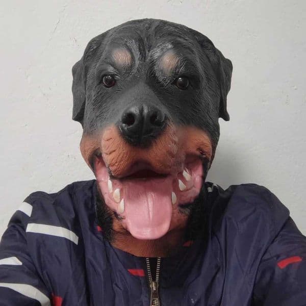 Rottweiler Mask Dog Head Animal Latex Full Head Realistic Masks Fancy Dress for Halloween Carnival Costume PartyXJ250905