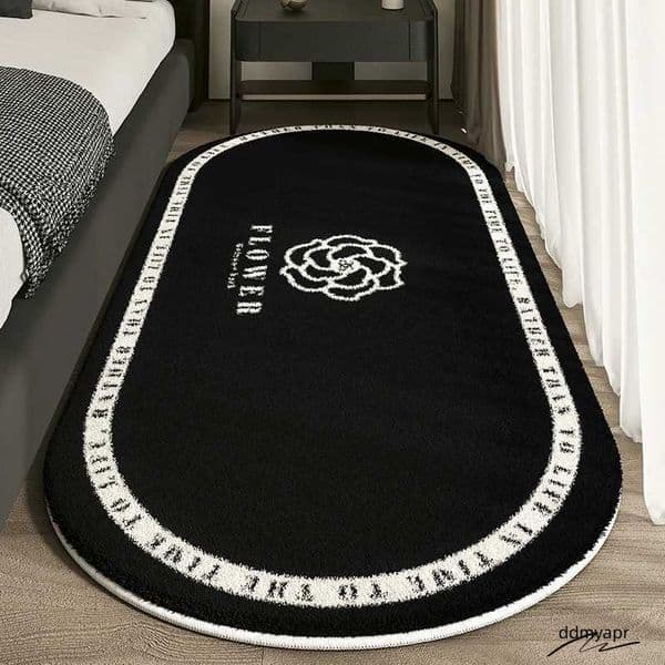 VIKAMA Cashmere Imitated French Small Fragrance Bed Rug Advanced Sense Living Room Study ddmyday Oval Dirt Resistant Non-Slip Carpet Xj250722 ddmyday ddmyday