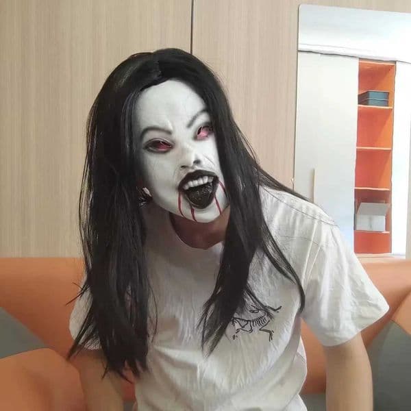 Creepier Headgear Head Prop Scary Woman Masks Halloween Decoration Party Cosplay Costume Headwear Long Hair Witch HeadpieceXJ250905
