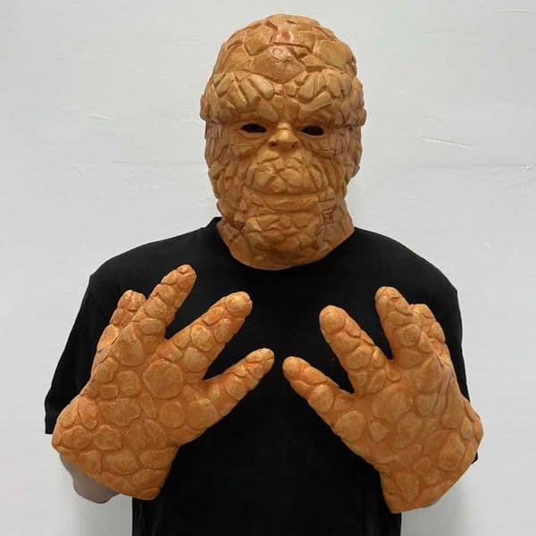 Fantasticc 4 Stone Monster Superhero Mask Cosplay Thing Latex Hetmet Gloves Halloween Carnival Dress UP Party Costumes PropsXJ250905