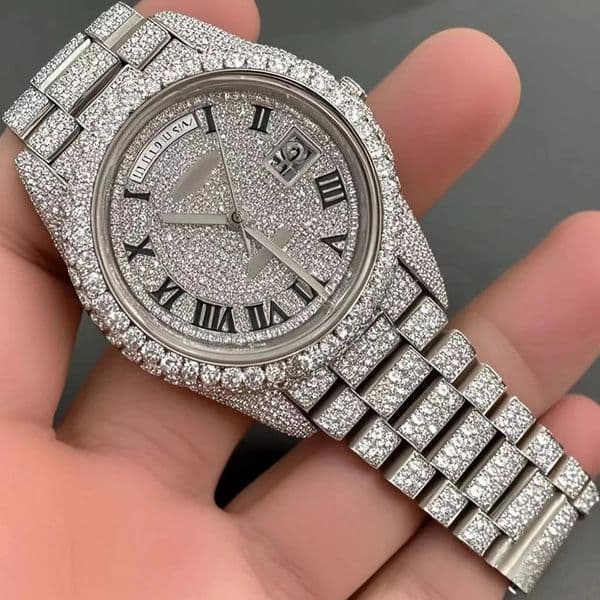 VVS Top Quality Automatic Mechanical Iced Out Women Designer Men Moissanite Pass Dia Watches Free delivery moissanite watch pass dia test with box 889sadhas