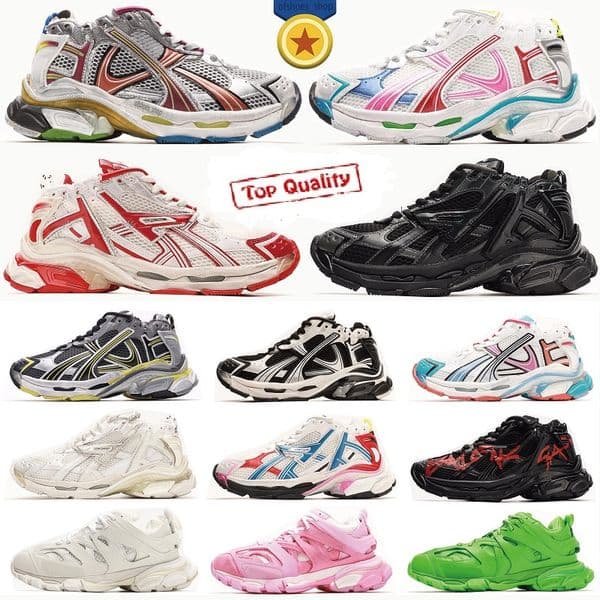 Designer Shoes Mens Runner 7.0 7.5 Casual Shoes Track 3.0 Paris Women Sneakers Triple White Black Pink Grey Beige Sneakers Gomma Leather Nylon Printed Platform Trainers