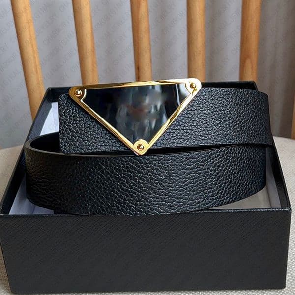 Designer Belt Men Designer Belts for Women Genuine Leather Belt Triangle Logo Fashion Accessory Luxury Unisex Stylish Classic High Quality Gift for Him Her
