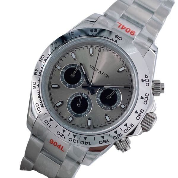 ST9 New 40MM Automatic NO CHRONOGRAPG Wristwatches Sapphire Glass Dark Grey Understated Luxury Mens Watches