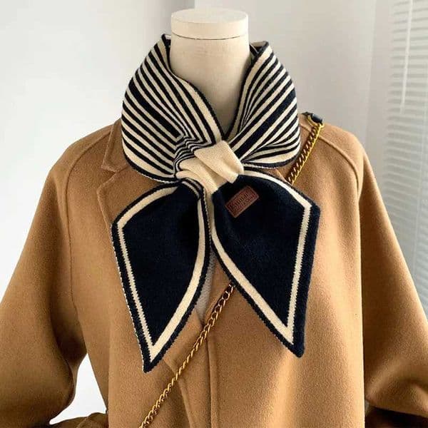 Knitted Scarf New Design Striped Luxury Brand Scarf Women Winter Scarf Warm Long Skinny Small Scarf Female Neckerchief ScarvesXJ250905