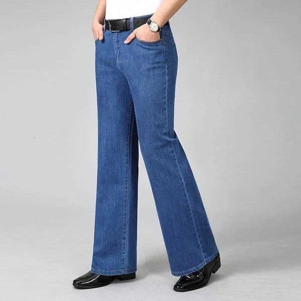 Spring Autumn 90s Streetwear Jeans Elastic Vintage Disco Men Clothing Loose Fashion Allmatch Washed Straight Flare Cowboy Pants W250905