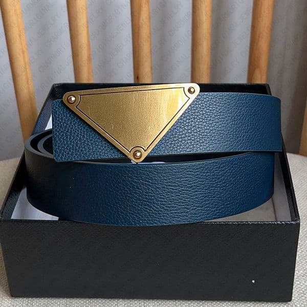 Designer Belt Men Designer Belts for Women Genuine Leather Triangle Logo Fashion Accessory Luxury Casual Formal Stylish Adjustable Belt Gift for Him Her