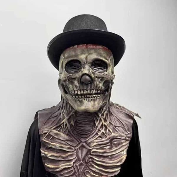 Halloween Latex Skull Mask Jack Horror Brain Headwear Adult Decorative Full Face HeadgearXJ250905