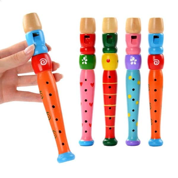 1 Pc Small Wooden Colorful Piccolo Flute for Kids Learning Rhythm Musical Instrument Early Education Music Sound Toys for Kids 250904BJ