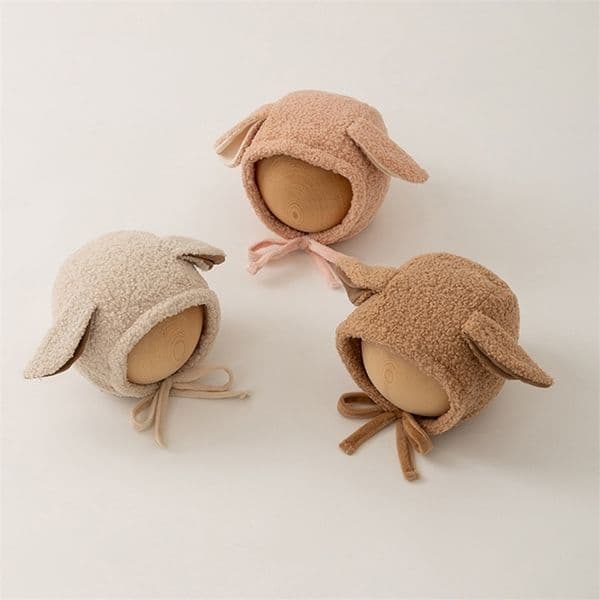 Cute Long Ear Baby Hat Lamb Fleece born Boy Girl Winter Warm Earmuffs Beanie Solid Color Outdoor Anticold Infant Bonnet Cap 250904BJ