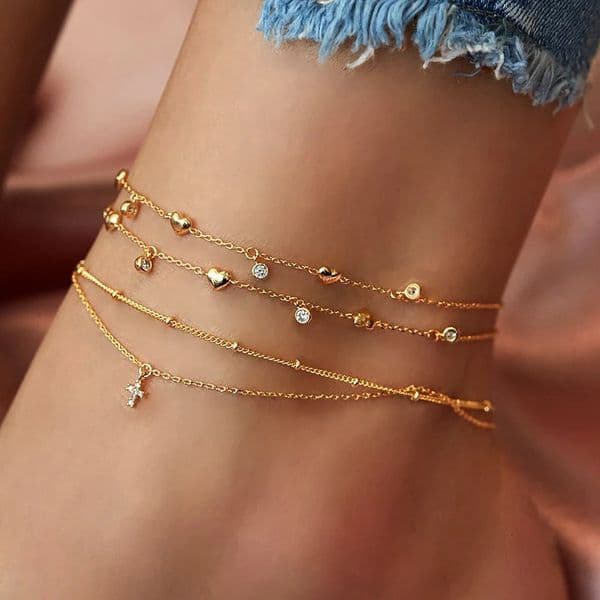 FNIO Bohemia Chain Anklets for Women Foot Accessories Summer Beach Barefoot Sandals Bracelet ankle on the leg Female 250905BJ