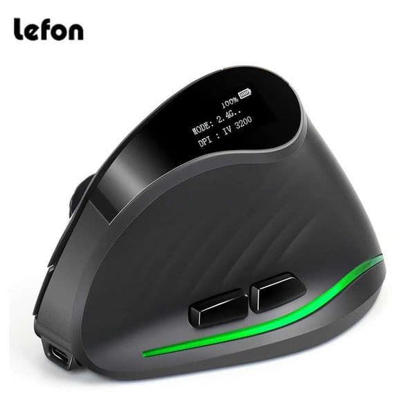 Lefon F35C Wireless Vertical Mouse Ergonomic Mouse 4000DPI 7 Buttons with OLED Programmable Gaming Mice for PC Laptop Z250906