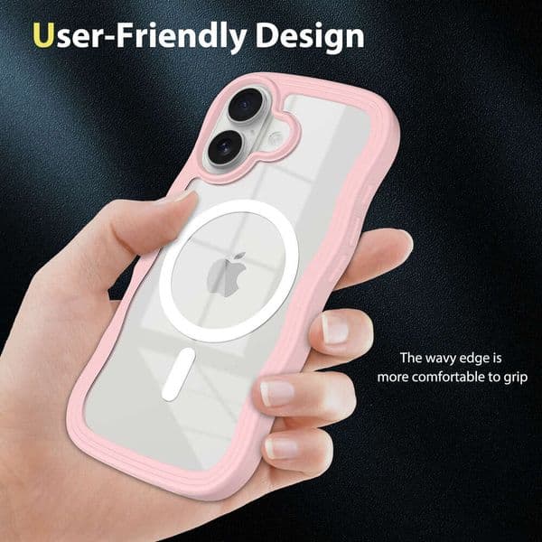 DHgargets Suitable for Apple 17 Big Wave Phone iPhone 16/15 Pro Max Protective Magnetic Transparent Shockproof Case