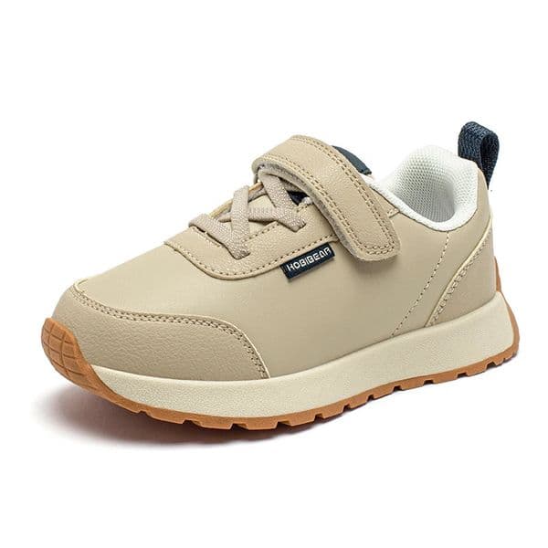 HOBIBEAR Kids Minimalist Sneaker Hook Loop Artificial Leather Running Shoes Non Slip Casual 250906