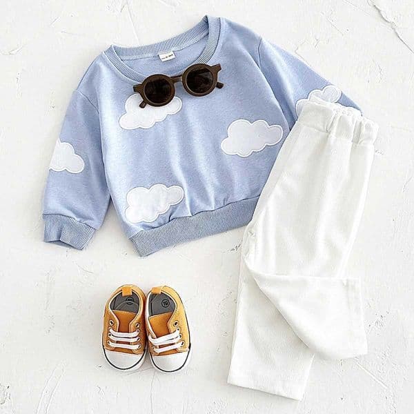 Spring Autumn Baby Clothes Cotton Infant Suit 2pcs Star Flower Pullover Top Pants Fashion Newborn Set Heart Girl Clothing Sets X250906