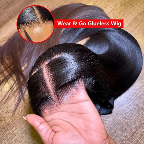 Straight Lace Front Wigs Human Hair Soft Hair Synthetic 13x6 HD Lace Frontal Wig for Black Women Prepucked Bleach Knots Glueless Wig Cosplay