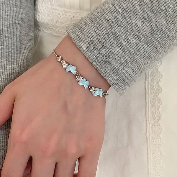 Zircon Butterfly Pendant Bracelet Korean Style Fresh Versatile Fashionable Elegant Niche Simple Women's Jewelry