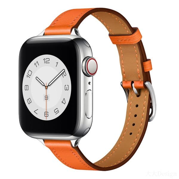 Leather Attelage Band for Apple Watch for 44mm 40mm 45mm 42mm Thin Watch Strap for iWatch Series 10 9 8 7 6 5 4 3 Ultra/2